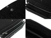 画像をギャラリービューアに読み込む, 新品未使用 DIESEL ディーゼル 1DR WALLET STRAP X09809 P0787 レザー ブラック シルバー 2WAYバッグ 中古 4c067664