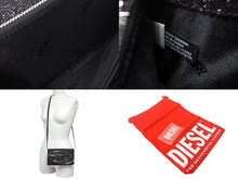 画像をギャラリービューアに読み込む, 新品未使用 DIESEL ディーゼル 1DR WALLET STRAP X09809 P0787 レザー ブラック シルバー 2WAYバッグ 中古 4c067664