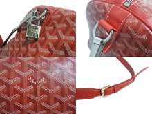 Load image into Gallery viewer, GOYARD ゴヤール クロワジュール55 ボストンバッグ ショルダーバッグ 2WAY ヘリンボーン PVC レザー レッド 美品 中古 4c067665