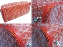 Load image into Gallery viewer, GOYARD ゴヤール クロワジュール55 ボストンバッグ ショルダーバッグ 2WAY ヘリンボーン PVC レザー レッド 美品 中古 4c067665