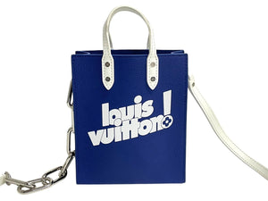 LOUIS VUITTON ルイヴィトン エブリデイLV サック プラ XS 2way M80841 シルバー金具 ブルー ホワイト 美品 中古 4c067673