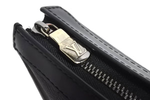 LOUIS VUITTON ルイヴィトン ポシェットヴォワヤージュMM クラッチバッグ M64440 シルバー金具 ブラック 美品 中古 4c067676