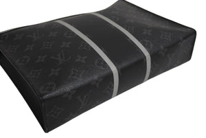 LOUIS VUITTON ルイヴィトン ポシェットヴォワヤージュMM クラッチバッグ M64440 シルバー金具 ブラック 美品 中古 4c067676