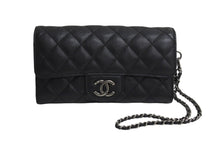 Load image into Gallery viewer, 極美品 CHANEL シャネル マトラッセチェーンウォレット 長財布 キャビアスキン 21番台 ブラック 中古 4c067683