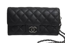 Load image into Gallery viewer, 極美品 CHANEL シャネル マトラッセチェーンウォレット 長財布 キャビアスキン 21番台 ブラック 中古 4c067683