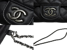 Load image into Gallery viewer, 極美品 CHANEL シャネル マトラッセチェーンウォレット 長財布 キャビアスキン 21番台 ブラック 中古 4c067683