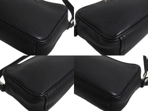 極美品 PRADA プラダ ショルダーバッグ 1BH096 斜め掛けバッグ ブラック レザー シルバー金具 中古 4c067687