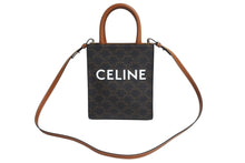 Load image into Gallery viewer, 極美品 Celine セリーヌ トリオンフ ミニバーティカルカバ ブラウン PVC×レザー 194372BZK W-A1-2292 中古 4c067691