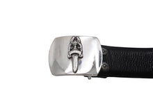 画像をギャラリービューアに読み込む, CHROME HEARTS クロムハーツ 1.5 STRAP ベルトストラップ サイズ32 ブラック レザー シルバー925 美品 中古 4c067700