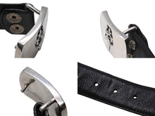 画像をギャラリービューアに読み込む, CHROME HEARTS クロムハーツ 1.5 STRAP ベルトストラップ サイズ32 ブラック レザー シルバー925 美品 中古 4c067700