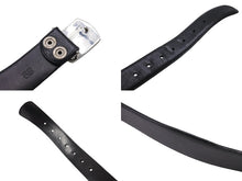 画像をギャラリービューアに読み込む, CHROME HEARTS クロムハーツ 1.5 STRAP ベルトストラップ サイズ32 ブラック レザー シルバー925 美品 中古 4c067700