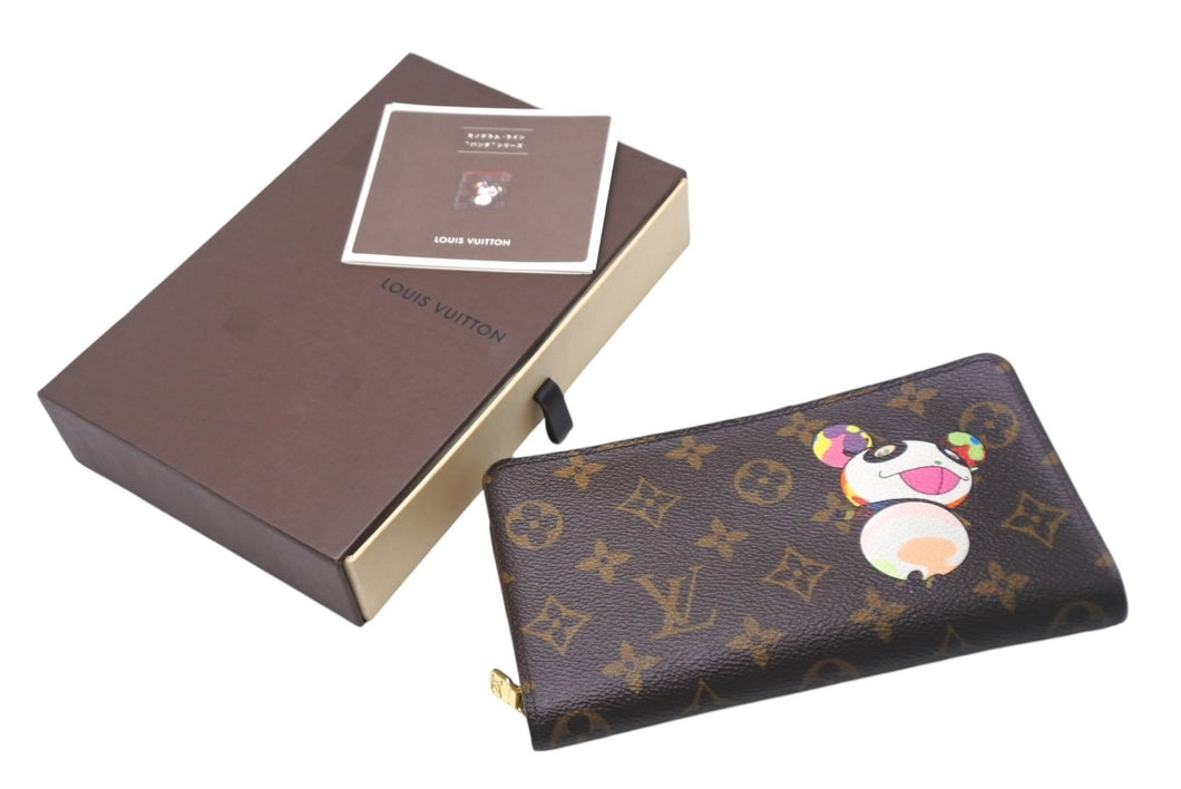 LOUIS VUITTON ルイ ヴィトン × 村上隆 コラボ 長財布 M61729 パンダ ポルトモネジップ モノグラムキャンバス 美品 中古 4c067703