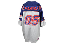 Load image into Gallery viewer, FUBU フブ フットボール ジャージ 半袖Tシャツ KOREA製 メッシュ レッド ネイビー シルバー サイズXL 中古 4c067719