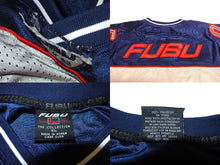 Load image into Gallery viewer, FUBU フブ フットボール ジャージ 半袖Tシャツ KOREA製 メッシュ レッド ネイビー シルバー サイズXL 中古 4c067719