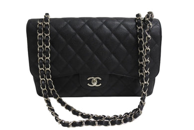 新品同様 CHANEL シャネル マトラッセ30 チェーンショルダーバッグ ココマーク 15番台 キャビアスキン シルバー金具 ブラック 中古 4c067724