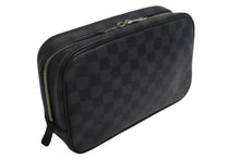画像をギャラリービューアに読み込む, 極美品 Louis Vuitton ルイヴィトン ダミエグラフィット トゥルース トワレットGM N47521 セカンドバッグ ポーチ ブラック 中古 4c067725