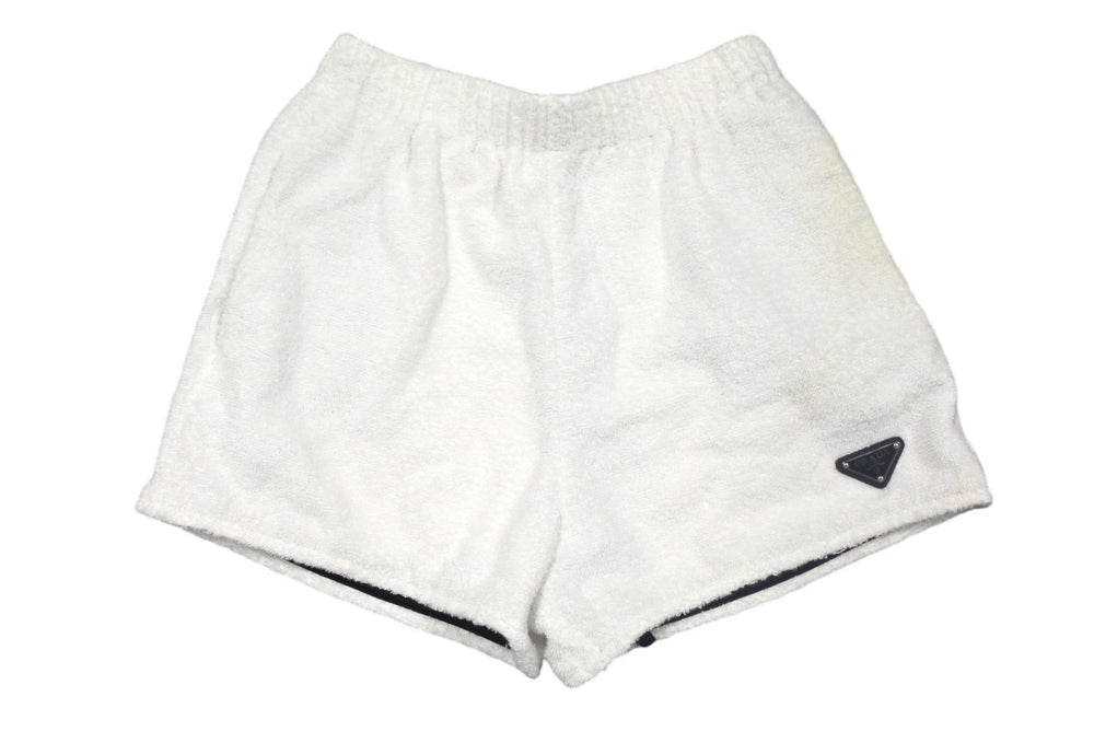 PRADA Prada shorts P292E S212 1ZR3 size 40 triangle logo white cotton pile good used 4c067729