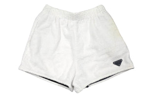 PRADA Prada shorts P292E S212 1ZR3 size 40 triangle logo white cotton pile good used 4c067729