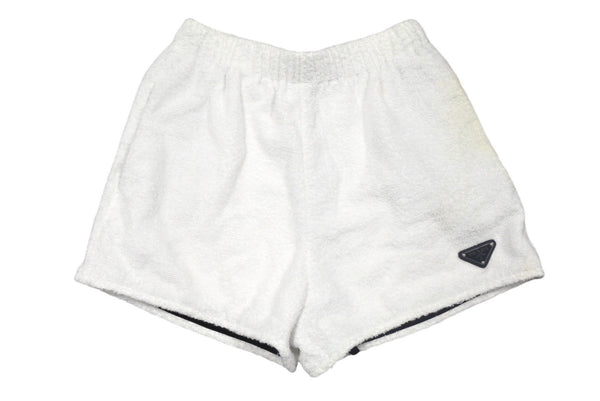 PRADA Prada shorts P292E S212 1ZR3 size 40 triangle logo white cotton pile good used 4c067729