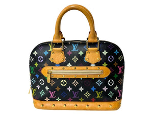 LOUIS VUITTON ルイヴィトン モノグラムマルチカラー アルマ ハンドバッグ M92646 ゴールド金具 ブラック 美品 中古 4c067737