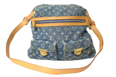 LOUIS VUITTON ルイ ヴィトン バギーGM ショルダーバッグ M95048 モノグラムデニム ブルー ベージュ 美品 中古 4c067751