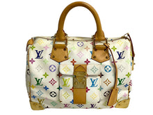 Load image into Gallery viewer, LOUIS VUITTON ルイヴィトン スピーディ30 ハンドバッグ M92643 ゴールド金具 ホワイト マルチカラー 美品 中古 4c067752