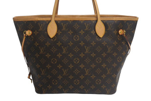 極美品 Louis Vuitton ルイヴィトン モノグラム ネヴァーフルMM M40995 ポーチ付き ブラウン PVC レザー 中古 4c067754