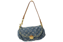 Load image into Gallery viewer, LOUIS VUITTON ルイヴィトン ミニプリーティ ハンドバッグ M95050 モノグラムデニム ゴールド金具 ブルー 美品 中古 4c067757