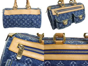 LOUIS VUITTON ルイヴィトン ハンドバッグ ネオスピーディ M95019 モノグラムデニム ゴールド金具 ブルー 美品 中古 4c067773