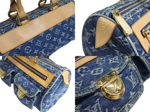 LOUIS VUITTON ルイヴィトン ハンドバッグ ネオスピーディ M95019 モノグラムデニム ゴールド金具 ブルー 美品 中古 4c067773