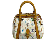 画像をギャラリービューアに読み込む, LOUIS VUITTON ルイヴィトン プノシラ ハンドバッグ M40096 PVC ヌメ革 ゴールド金具 ホワイト マルチカラー 美品 中古 4c067777