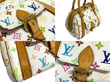 画像をギャラリービューアに読み込む, LOUIS VUITTON ルイヴィトン プノシラ ハンドバッグ M40096 PVC ヌメ革 ゴールド金具 ホワイト マルチカラー 美品 中古 4c067777