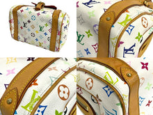 画像をギャラリービューアに読み込む, LOUIS VUITTON ルイヴィトン プノシラ ハンドバッグ M40096 PVC ヌメ革 ゴールド金具 ホワイト マルチカラー 美品 中古 4c067777