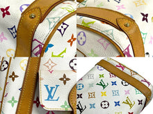 画像をギャラリービューアに読み込む, LOUIS VUITTON ルイヴィトン プノシラ ハンドバッグ M40096 PVC ヌメ革 ゴールド金具 ホワイト マルチカラー 美品 中古 4c067777