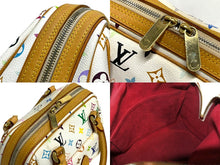 画像をギャラリービューアに読み込む, LOUIS VUITTON ルイヴィトン プノシラ ハンドバッグ M40096 PVC ヌメ革 ゴールド金具 ホワイト マルチカラー 美品 中古 4c067777