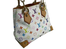 Load image into Gallery viewer, LOUIS VUITTON ルイヴィトン オードラ ブロン ハンドバッグ PVC ヌメ革 M40047 ゴールド金具 ホワイト マルチカラー 美品 中古 4c067778