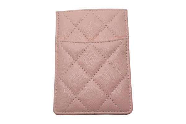 Very Good Condition CHANEL Card Case Random Number Coco Mark Caviar Skin Quilted Pink Used 4c067788