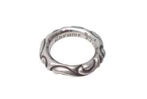 CHROME HEARTS クロムハーツ スクロール バンド リング ロゴ アクセサリー 小物 シルバー シルバー925 17号 11.2g 美品 中古 4c067800