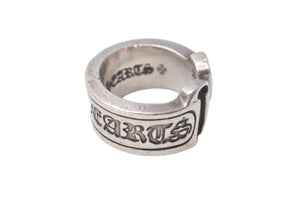 CHROME HEARTS クロムハーツ ラージスクロールラベル リング シルバー シルバー925 ロゴ アクセサリー 10号 美品 中古 4c067812