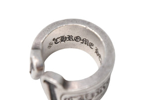 CHROME HEARTS クロムハーツ ラージスクロールラベル リング シルバー シルバー925 ロゴ アクセサリー 10号 美品 中古 4c067812