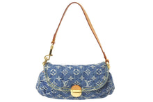 Load image into Gallery viewer, LouisVuitton ルイヴィトン ミニプリーティ ハンドバッグ M95050 モノグラムデニム ゴールド金具 ブルー 美品 中古 4c067815lv