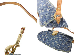 LouisVuitton ルイヴィトン ミニプリーティ ハンドバッグ M95050 モノグラムデニム ゴールド金具 ブルー 美品 中古 4c067815lv