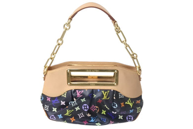 極美品 LOUIS VUITTON ルイヴィトン ジュディPMノワール 2WAY M40258 PVC ヌメ革 ゴールド金具 ブラック マルチカラー 村上隆 中古 4c067817