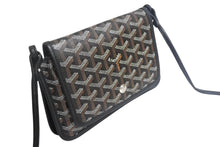 Load image into Gallery viewer, 新品未使用 Goyard ゴヤール プリュメ ポーチウォレット ショルダーバッグ ゴヤールディンキャンバス ブラック 中古 4c067828