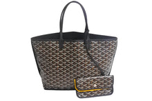 画像をギャラリービューアに読み込む, 新品未使用 GOYARD ゴヤール アンジュPM トートバッグ PVC レザー ヘリンボーン ブラック 中古 4c067829