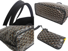 画像をギャラリービューアに読み込む, 新品未使用 GOYARD ゴヤール アンジュPM トートバッグ PVC レザー ヘリンボーン ブラック 中古 4c067829