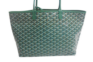 新品未使用 GOYARD ゴヤール サンルイPM トートバッグ STLOUIPMLTY09CL09P PVC レザー ヘリンボーン グリーン 中古 4c067830