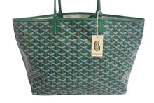 Load image into Gallery viewer, 新品未使用 GOYARD ゴヤール サンルイPM トートバッグ STLOUIPMLTY09CL09P PVC レザー ヘリンボーン グリーン 中古 4c067830