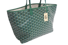 Load image into Gallery viewer, 新品未使用 GOYARD ゴヤール サンルイPM トートバッグ STLOUIPMLTY09CL09P PVC レザー ヘリンボーン グリーン 中古 4c067830