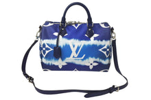 画像をギャラリービューアに読み込む, LOUIS VUITTON ルイヴィトン 2WAYバッグ スピーディー バンドリエール 30 LVエスカル ブルー ボストンバッグ シルバー金具 M45146 美品 中古 4c067849